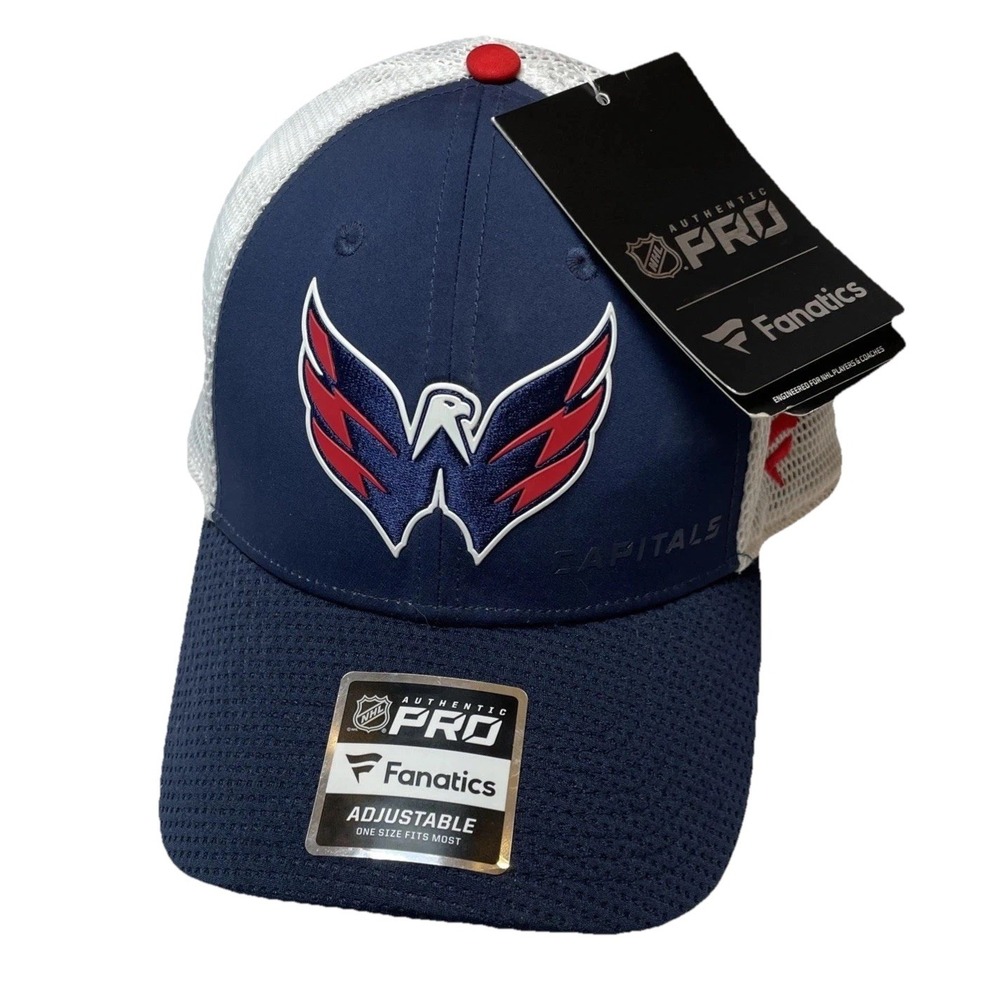 NWT Fanatics Authentic Pro NHL Washington Capitals Trucker Hat Snapback OSFA‎